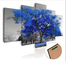 Quadros Decorativos Arvore Vida Botanico Sala Quarto Azul