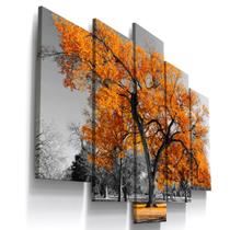 Quadros Decorativos Arvore Vida Laranja Sala Quarto