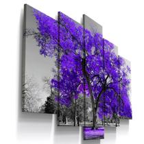 Quadros Decorativos Arvore Vida Roxo Sala Quarto
