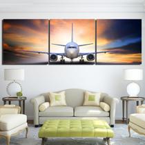 Quadros Decorativos Aviao Caça Mosaico 3 Peças