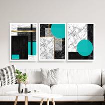Quadros Decorativos Azul Turquesa Sala Quarto kit 03 und