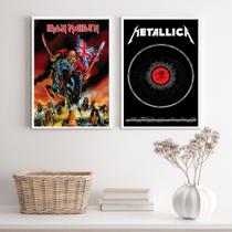 Quadros Decorativos Bandas Rock Metal 33x24cm - Vidro