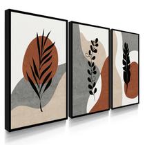 Quadros Decorativos Boho Vermelho Folhas