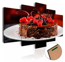Quadros Decorativos Bolo Chocolate Frutas "
