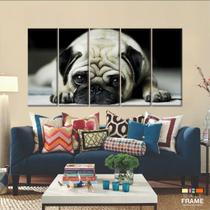 Quadros Decorativos Cachorro Pug 5 peças 140x65 Quadros Decorativos Cachorro Pug 5 peças 140x65