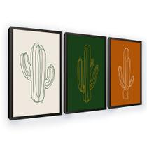 Quadros Decorativos Cactos Com Moldura Sala Quarto