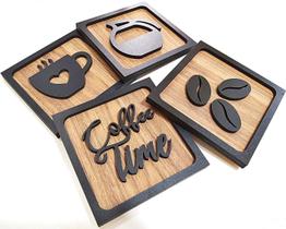 Quadros Decorativos Cantinho Do Café Cozinha 3d Kit Com 4 Quadros Decorativos Cantinho Do Café Cozinha 3d Kit Com 4