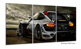 Quadros Decorativos Carros Racing 120x60 3 peças