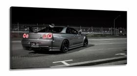 Quadros Decorativos Carros Skyline em Tecido Canvas 130x60 Quadros Decorativos Carros Skyline em Tecido Canvas 130x60