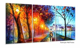 Quadros Decorativos Casal Bosque Abstrato Sala Quarto 120x60