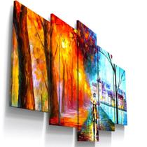 Quadros Decorativos Casal Bosque Abstrato Sala Quarto