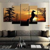Quadros Decorativos Cavalo Por Do Sol 63x130mt em Tecido