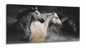 Quadros Decorativos Cavalos Fazenda em Tecido Canvas 130x60 Quadros Decorativos Cavalos Fazenda em Tecido Canvas 130x60