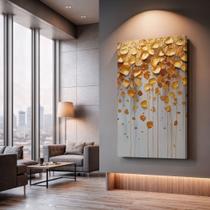 Quadros Decorativos Chuva Dourada 40x60 Moderno Luxo Sala Quarto Escritório Quadros Decorativos Chuva Dourada 40x60 Moderno Luxo Sala Quarto Escritório