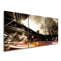 Quadros Decorativos Cidade Noturna para Sala Moderno Quarto