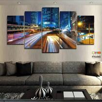 Quadros Decorativos Cidades Hong Kong 63x130mt em Tecido