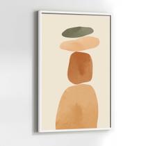 Quadros Decorativos com com Moldura Abstrato Pedras Abstrato Minimalista Vertical para Sala Quarto Decoração