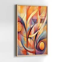 Quadros Decorativos com com Moldura Cores ao Vento Abstrato Moderno Vertical para Sala Quarto Decoração