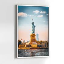 Quadros Decorativos com com Moldura Estátua da Liberdade Nova York Vertical para Sala Quarto Decoração