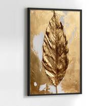 Quadros Decorativos com com Moldura Folha Dourada Pintura Vertical para Sala Quarto Decoração
