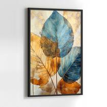 Quadros Decorativos com com Moldura Folhas abstrato Moderno Lindo Vertical para Sala Quarto Decoração