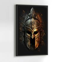 Quadros Decorativos com com Moldura Guerreiro Sparta Quarto Masculino Vertical para Sala Quarto Decoração