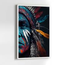 Quadros Decorativos com com Moldura Indio Americano Vertical para Sala Quarto Decoração Quadros Decorativos com com Moldura Indio Americano Vertical para Sala Quarto Decoração