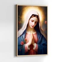 Quadros Decorativos com com Moldura Nossa Senhora Aparecida Religioso Vertical para Sala Quarto Decoração