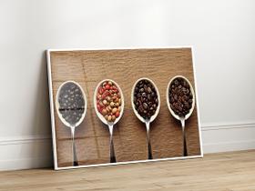 Quadros Decorativos com Moldura Acrilico Cristal Colheres Tempero Cozinha para Sala Quarto e Escritório Horizontal Quadros Decorativos com Moldura Acrilico Cristal Colheres Tempero Cozinha para Sala Quarto e Escritório Horizontal