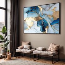 Quadros decorativos com Moldura Sala Quarto Abstrato Azul Mármore Grande Hall Quadros decorativos com Moldura Sala Quarto Abstrato Azul Mármore Grande Hall