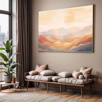 Quadros decorativos com Moldura Sala Quarto Abstrato Montanhas Terracota Grande Hall