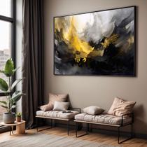 Quadros decorativos com Moldura Sala Quarto Abstrato Preto e Dourado Grande Hall Quadros decorativos com Moldura Sala Quarto Abstrato Preto e Dourado Grande Hall