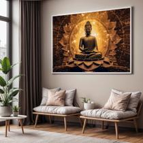 Quadros decorativos com Moldura Sala Quarto Buda Dourado Buddha Gold Grande Hall Quadros decorativos com Moldura Sala Quarto Buda Dourado Buddha Gold Grande Hall
