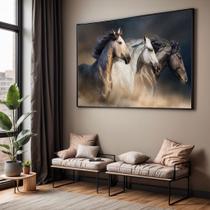 Quadros decorativos com Moldura Sala Quarto Cavalo Correndo Deserto Grande Hall