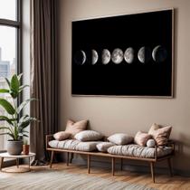 Quadros decorativos com Moldura Sala Quarto Fases da Lua Grande Hall