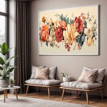 Quadros decorativos com Moldura Sala Quarto Floral Bege Rosa Grande Hall Quadros decorativos com Moldura Sala Quarto Floral Bege Rosa Grande Hall