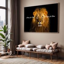 Quadros decorativos com Moldura Sala Quarto Leão Nunca Foi Sorte Sempre Foi Deus Grande Hall