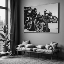 Quadros decorativos com Moldura Sala Quarto Motos Harley Preto e Branco Grande Hall