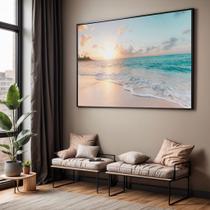 Quadros decorativos com Moldura Sala Quarto Paisagem Praia Grande Hall