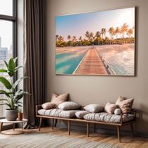 Quadros decorativos com Moldura Sala Quarto Paisagem Praia Pier Grande Hall Quadros decorativos com Moldura Sala Quarto Paisagem Praia Pier Grande Hall