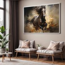 Quadros decorativos com Moldura Sala Quarto Pintura Cavalo Luxo Grande Hall