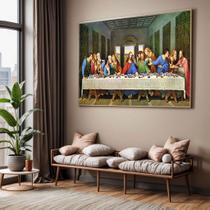 Quadros decorativos com Moldura Sala Quarto Santa Ceia Religioso Grande Hall