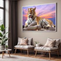 Quadros decorativos com Moldura Sala Quarto Tigre Paisagem Grande Hall