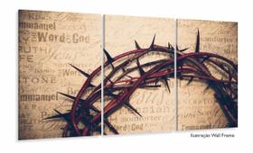 Quadros Decorativos Coroa de Espinhos Jesus Sala 120x60 3 peças Quadros Decorativos Coroa de Espinhos Jesus Sala 120x60 3 peças