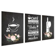 Quadros Decorativos Cozinha Café e Vinho Copa Sala Àrea Gourmet PMG Quadros Decorativos Cozinha Café e Vinho Copa Sala Àrea Gourmet PMG