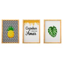 Quadros Decorativos Cozinha Moldura e Vidro Com Frase