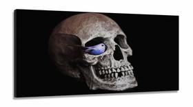 Quadros Decorativos Cranio Rock Caveira Quarto em Tecido Canvas 130x60 Quadros Decorativos Cranio Rock Caveira Quarto em Tecido Canvas 130x60
