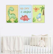 Quadros Decorativos Dinossauro Kit 3 peças 20x30cm Quadros Decorativos Dinossauro Kit 3 peças 20x30cm