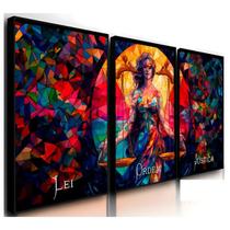 Quadros Decorativos Direito Deusa Da Justiça Colorido 122x60