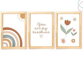 Quadros Decorativos do Tema Arco-íris Boho Escandinavo 30X40 Quadros Decorativos do Tema Arco-íris Boho Escandinavo 30X40